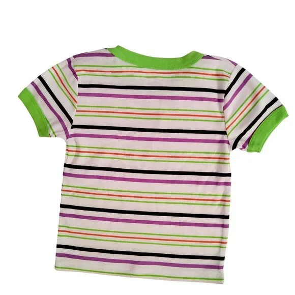 Pokémon Kids Halloween Striped T-Shirt M(8) Crew neck design Cotton/Polyester - Picture 2 of 6